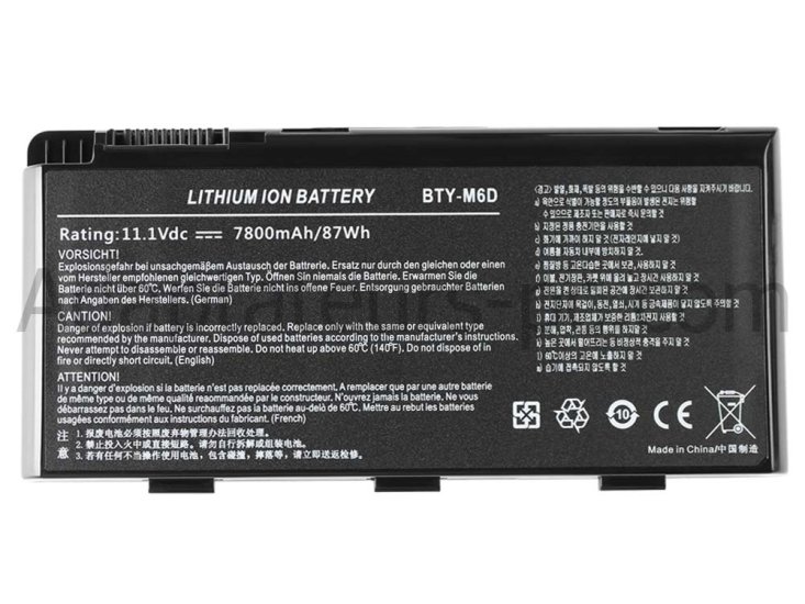 7800mAh Batterie pour MSI GT780DX-i7810BLW7H GT780DX-X1 - Cliquez sur l'image pour la fermer