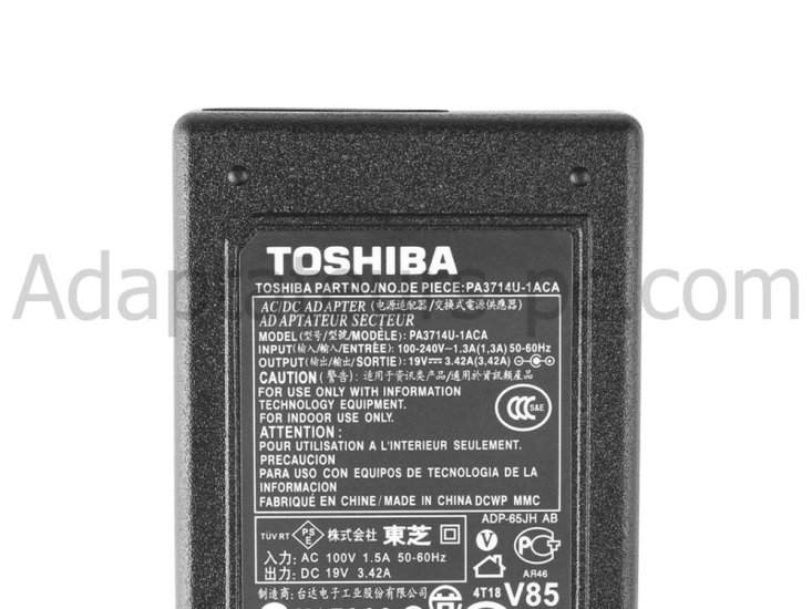 65W Original AC Adaptateur Chargeur pour Toshiba Satellite L50-B-17Z - Cliquez sur l'image pour la fermer