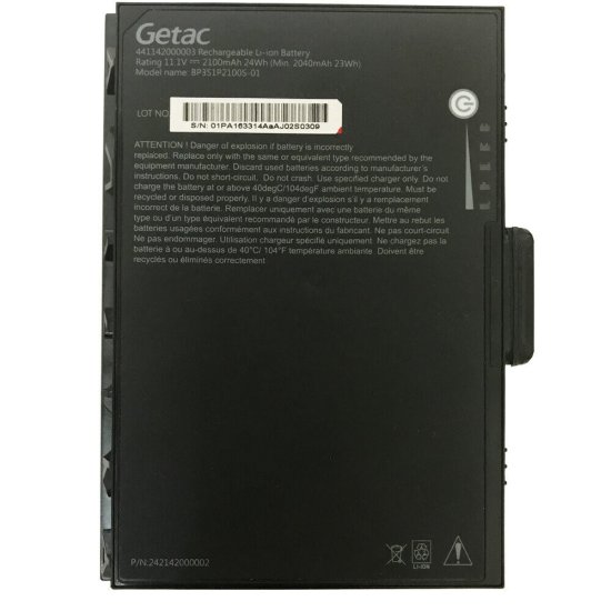 Batterie Getac 441129000001 2100mAh 24Wh - Cliquez sur l'image pour la fermer