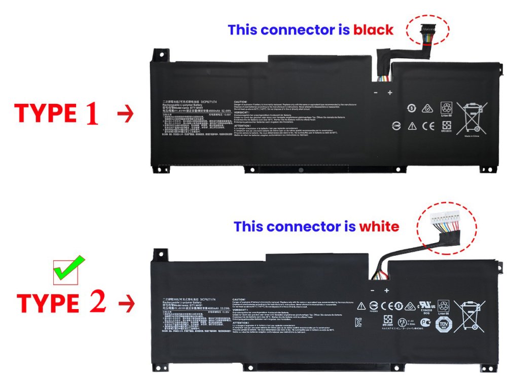 Batterie MSI BTY-M491 4600mAh 52.4Wh