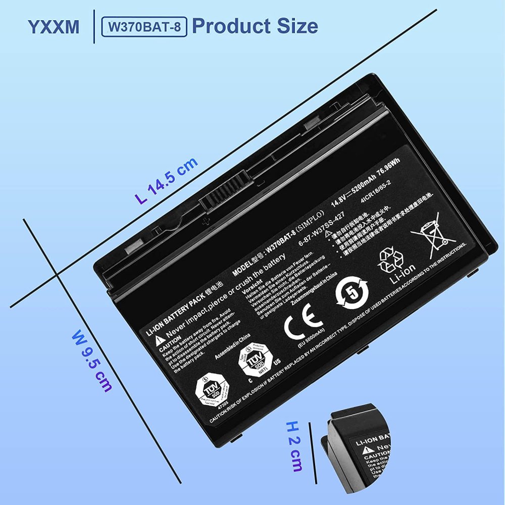 5200mAh Batterie Clevo 6-87-W37SS-427