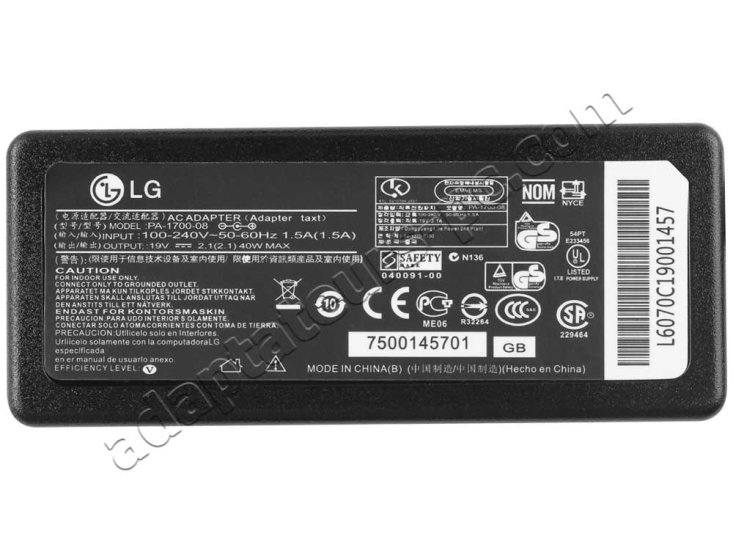 Adaptateur Chargeur Original LG 23EA63V-P 40W + Cable - Cliquez sur l'image pour la fermer