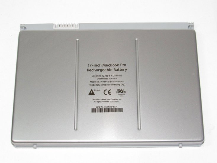 68Wh Batterie Apple MacBook Pro 17 MA092J/A - Cliquez sur l'image pour la fermer