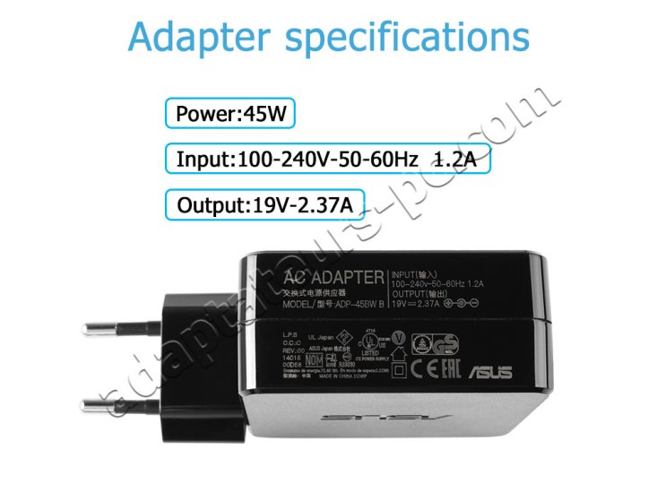 Original 45W Asus R540LJ-DM726T AC Adaptateur Chargeur + Cable - Cliquez sur l'image pour la fermer