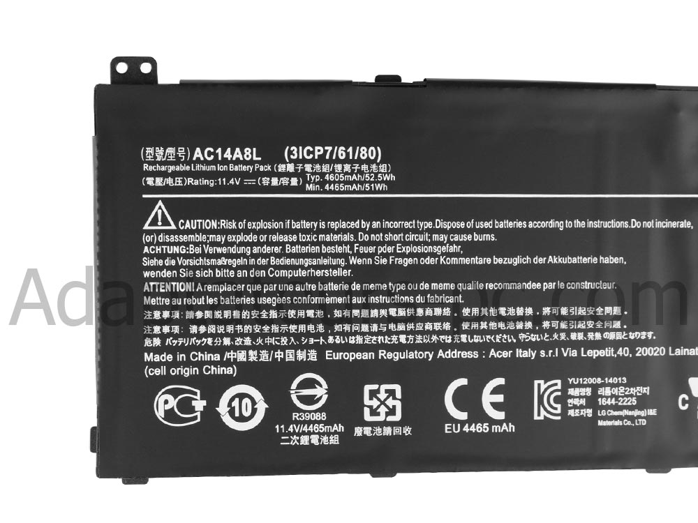 52.5Wh Batterie Original pour Acer Aspire VN7-571G-56QA VN7-571G-55UV