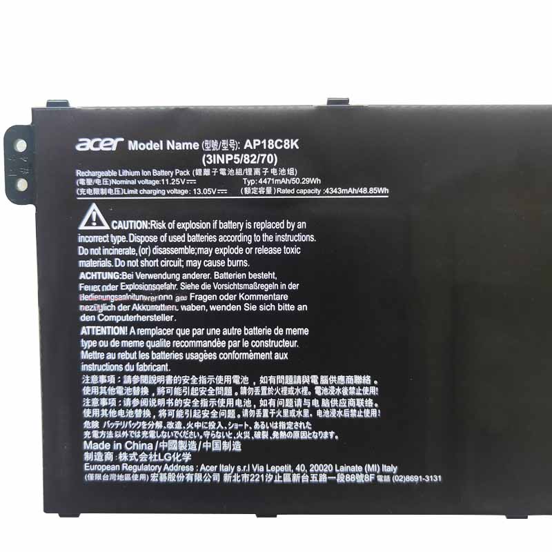 Batterie Acer TravelMate P2 TMP215-52 4471mAh 50.29Wh