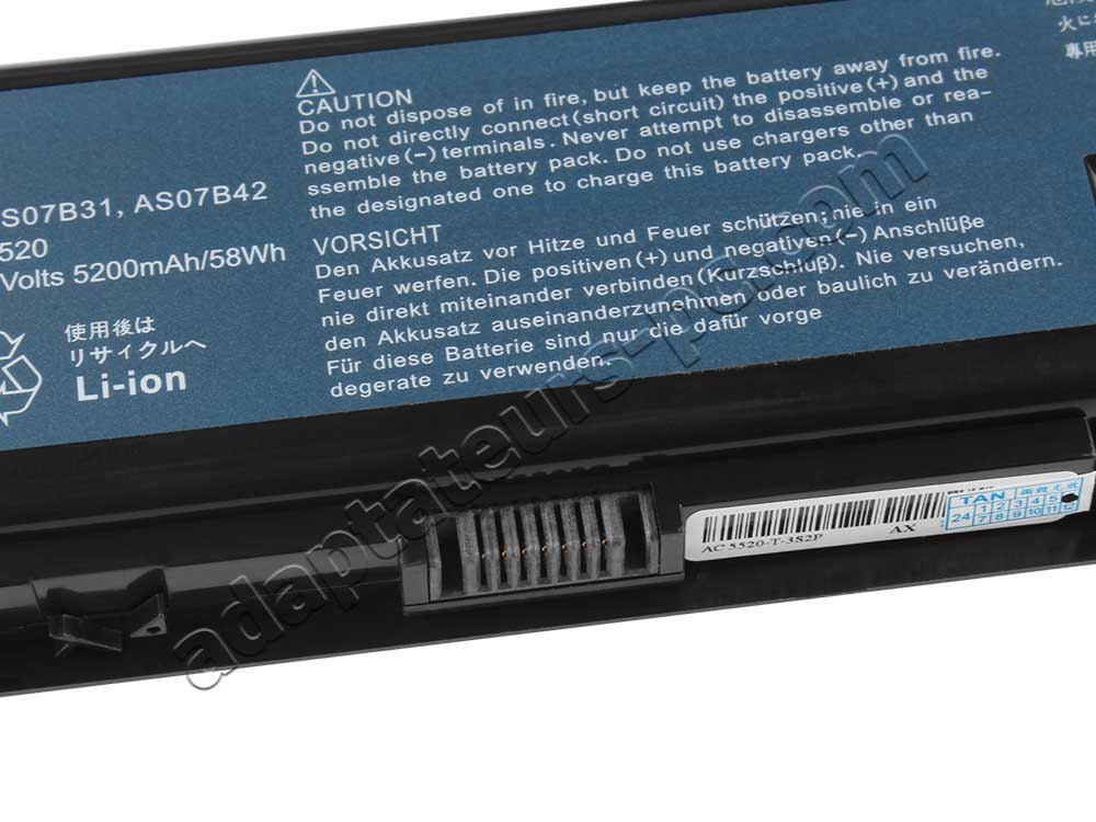 4400mAh 48Wh Batterie Acer Aspire 5710Z 5710ZG 5715Z