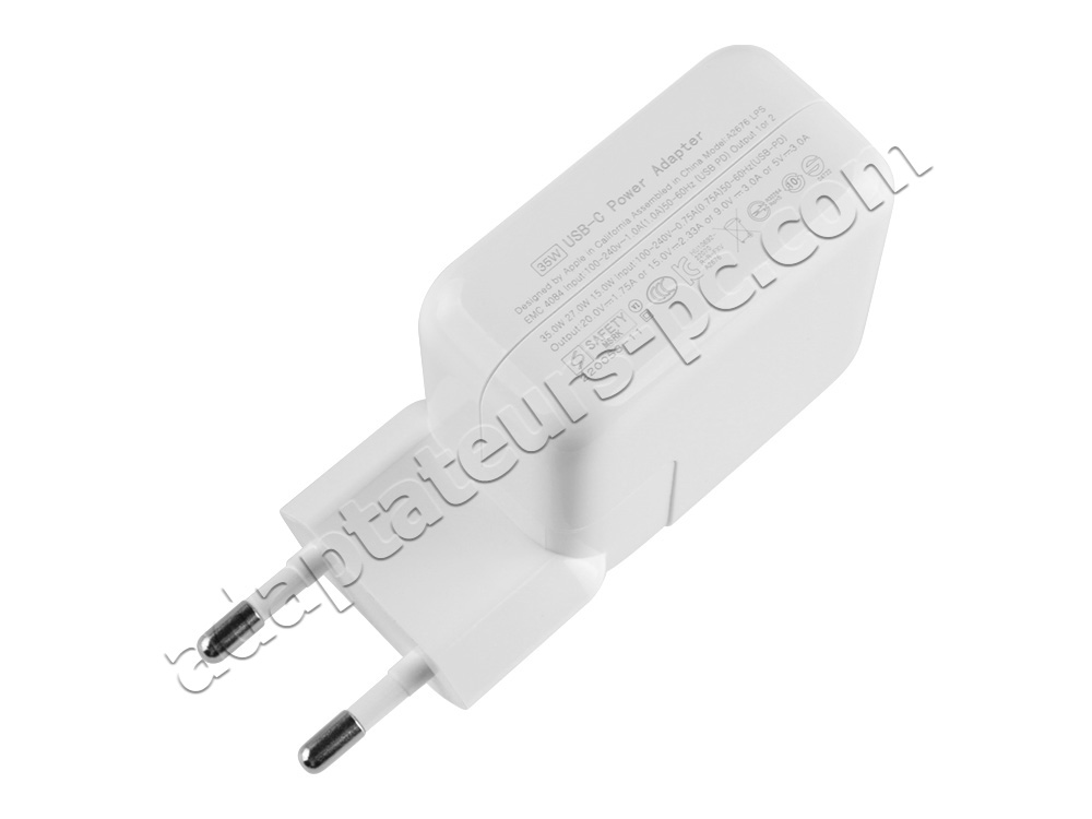 Original Apple 35W Dual USB-C Chargeur AC Adaptateur