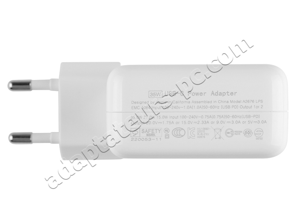 Original Apple 35W Dual USB-C Chargeur AC Adaptateur