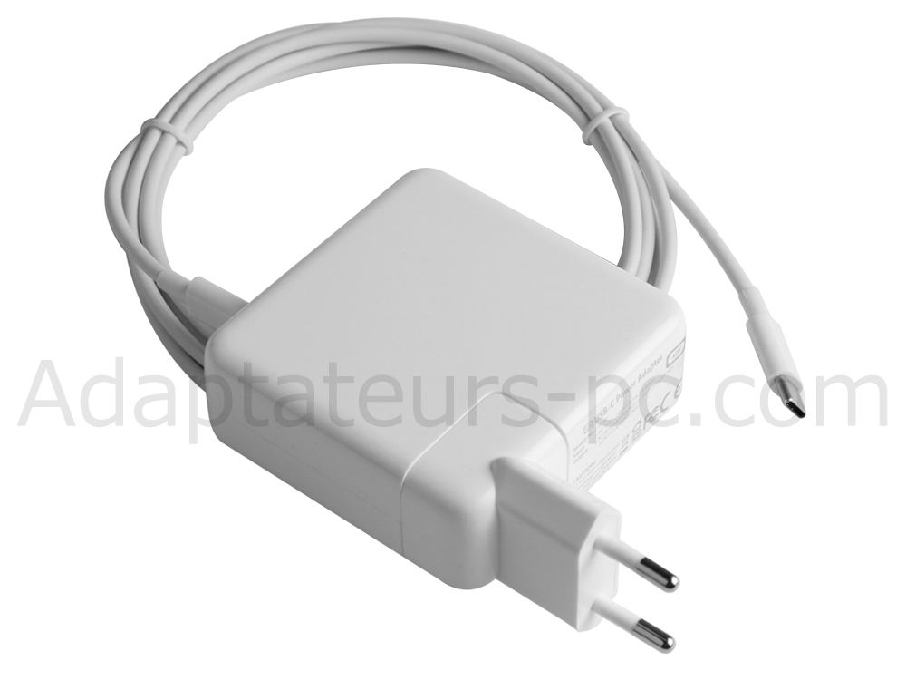 61W USB-C Adaptateur Chargeur - Apple MacBook Pro 13 MPXY2FN/A + Cable