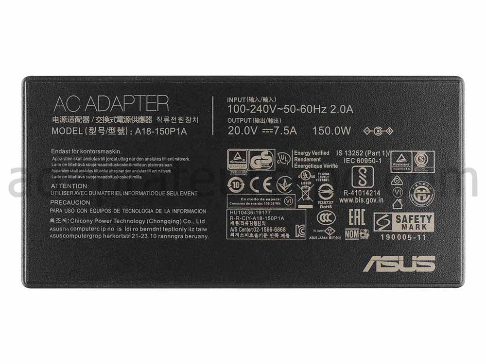 Original 150W Chargeur Asus A18-150P1A(4.5mm*3.0mm) AC Adaptateur