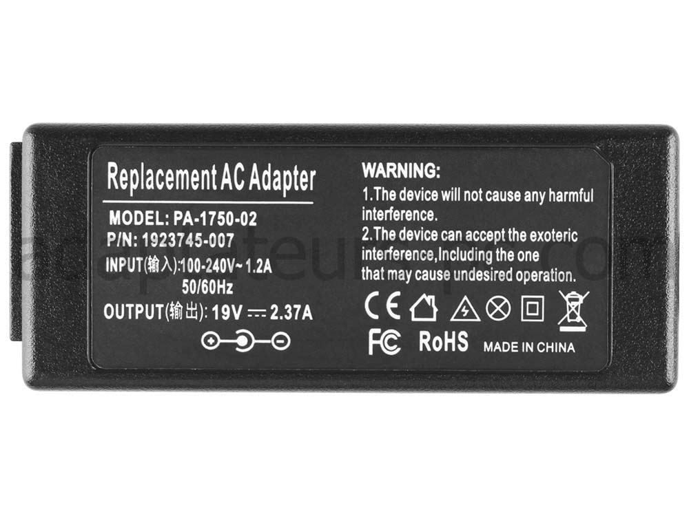 45W Chargeur Clevo N740WU N745WU N750BU(4.8mm*1.7mm) AC Adaptateur