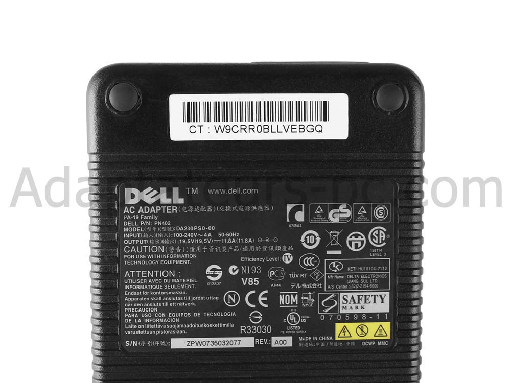 230W Original AC Adaptateur Chargeur pour Dell DT878 XPS M1730