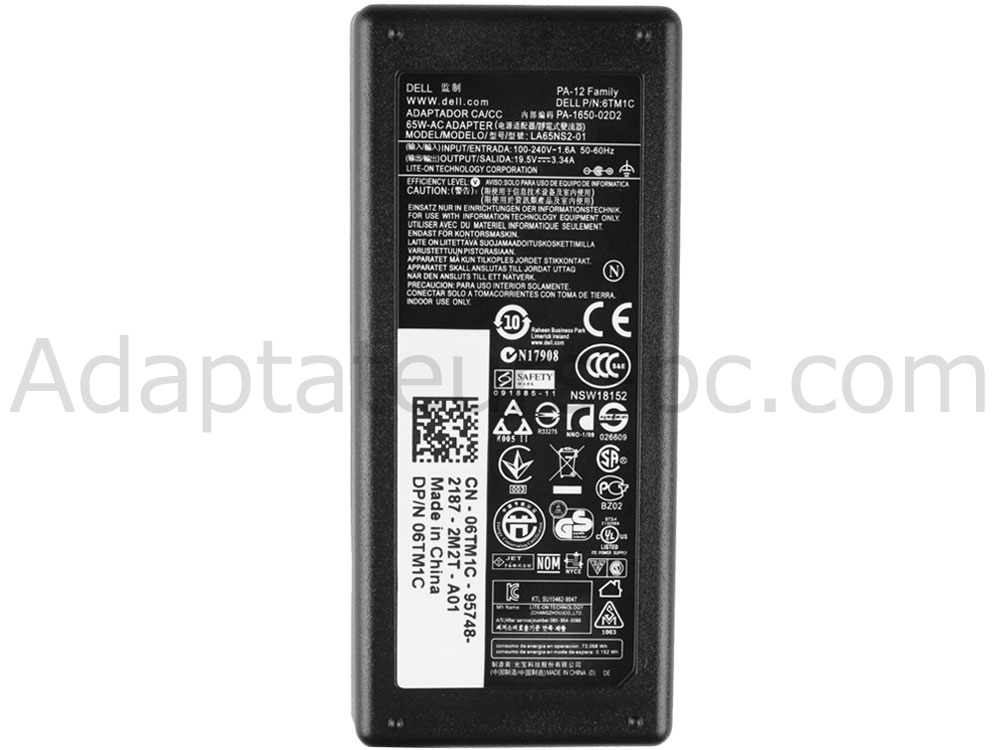 65W Original AC Adaptateur Chargeur pour Dell 310-2862 310-3149