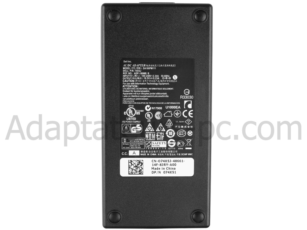 180W Original AC Adaptateur Chargeur pour Alienware M17x R4 M17x R3