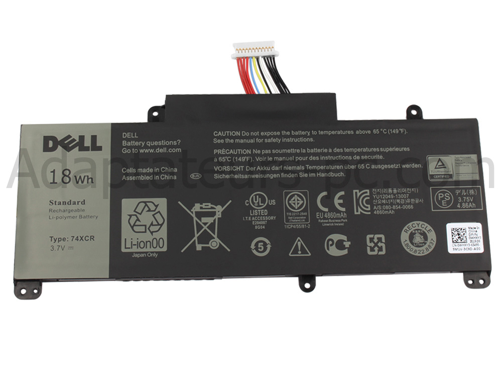 18Wh Original Batterie Dell VXGP6 X1M2Y