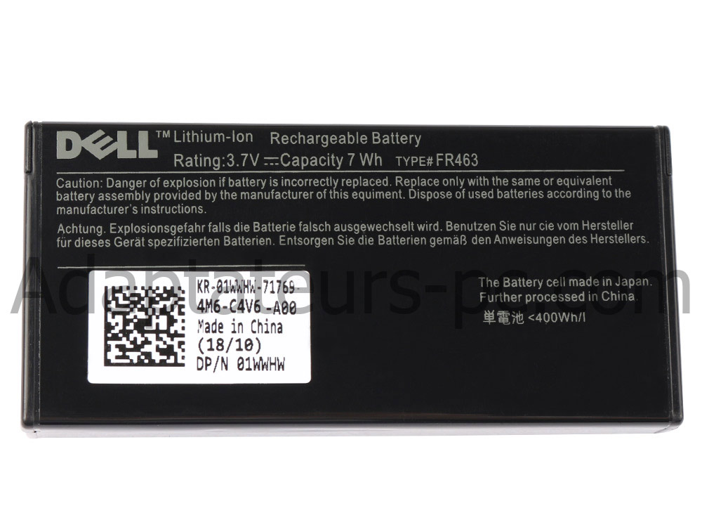 7Wh Batterie Original Dell FR463 P9110 NU209