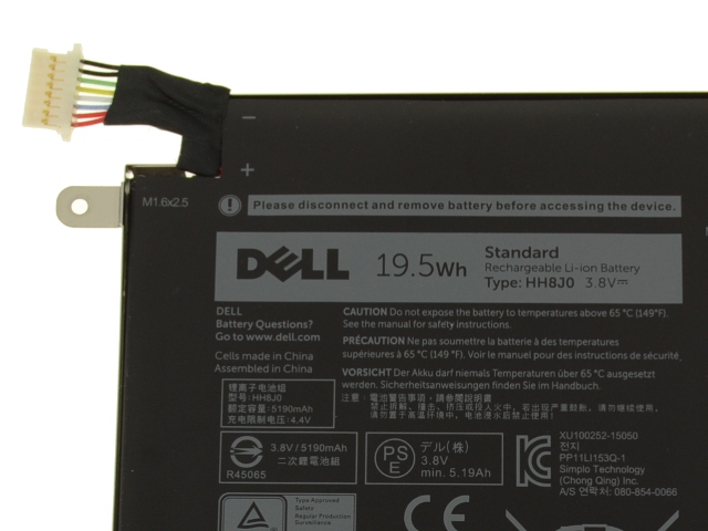 Original 19.5Wh Batterie Dell Venue 8 Pro 5855 T03D001