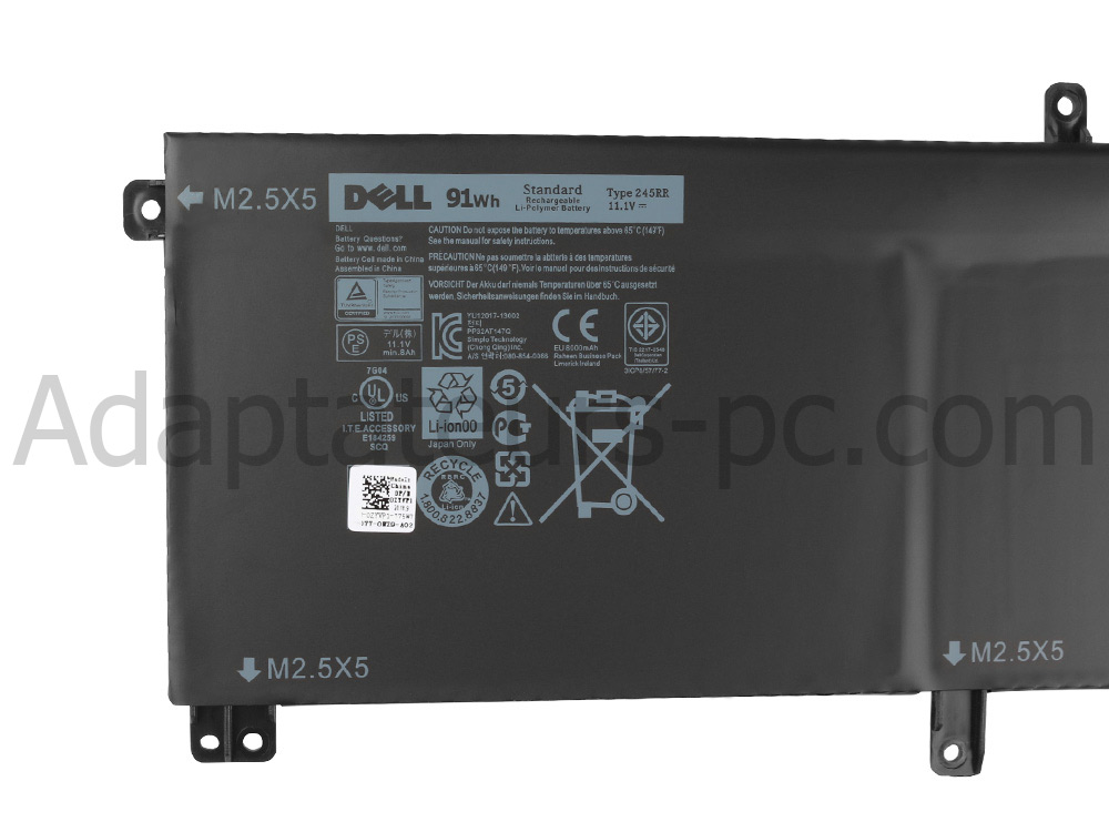 91Wh Batterie Original pour Dell XPS 15 (9530) P31F