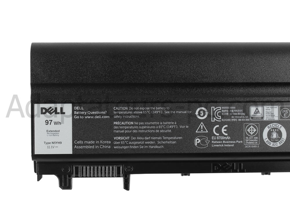 97Wh Original Batterie Dell 451-BBIE 451-BBIF