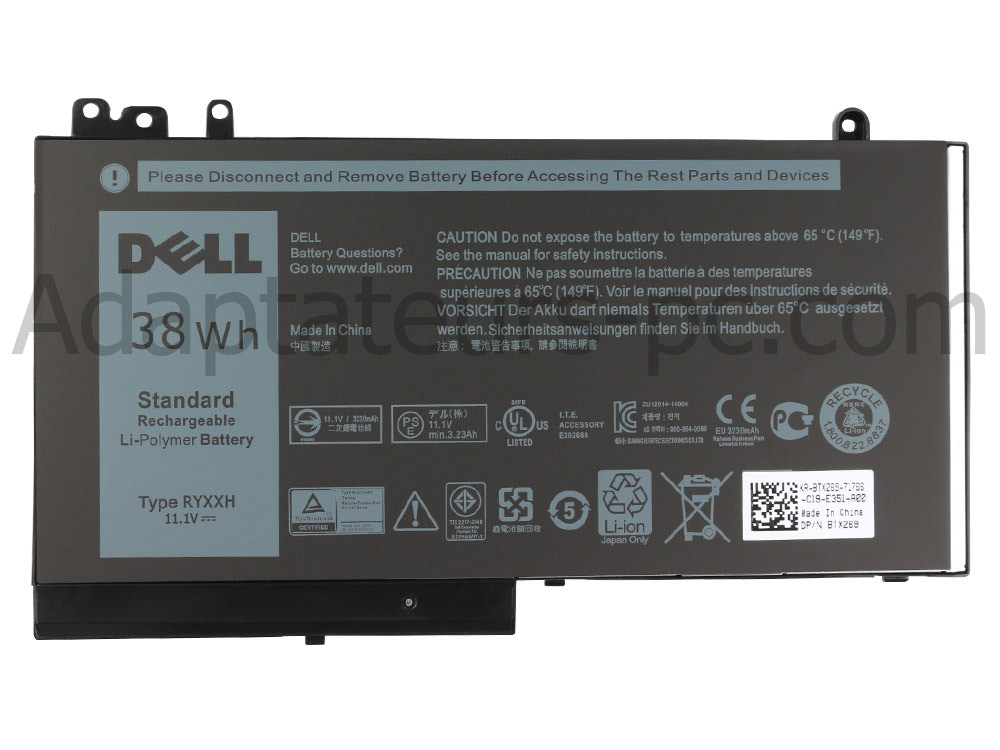 Original 38Wh Batterie Dell Latitude 15 E5550 P37F001