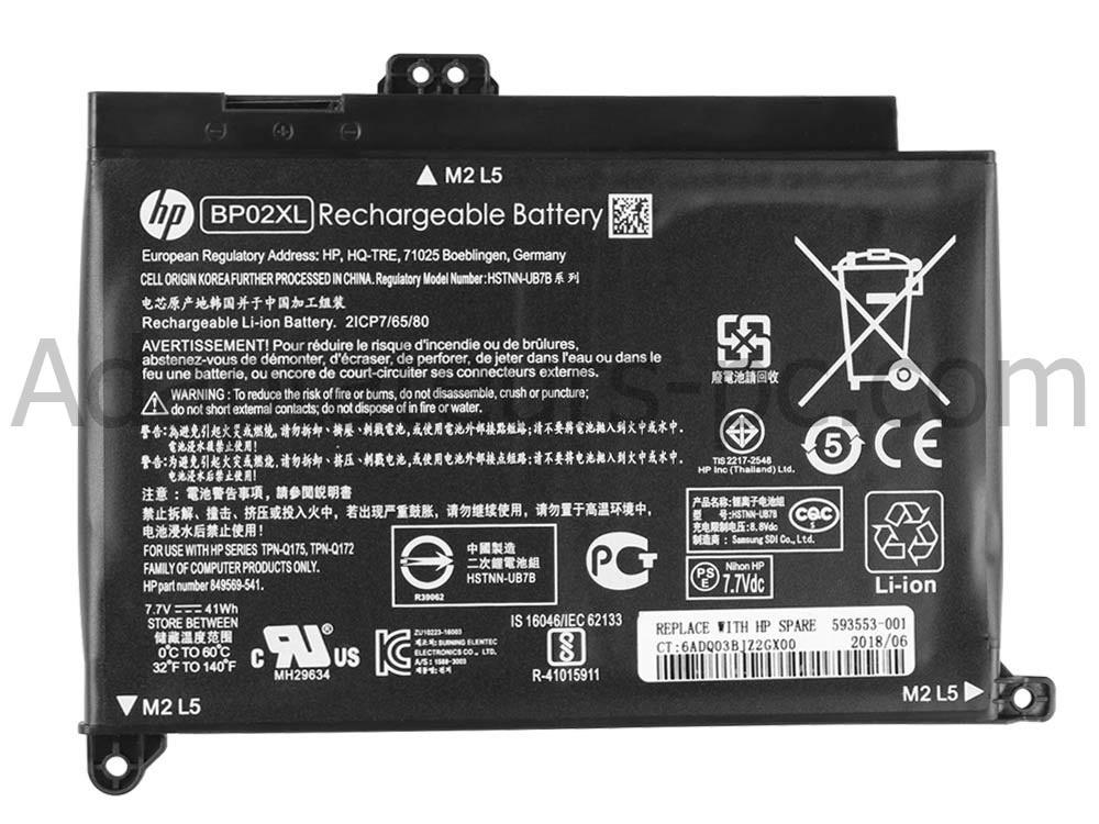 41Wh Original Batterie HP Pavilion 15-au113nf 15-au119tu