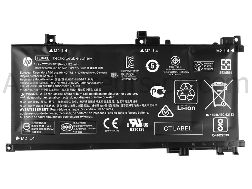 Original Batterie HP Omen 15-ax242nf 15-ax207no 4112mAh 63.3Wh