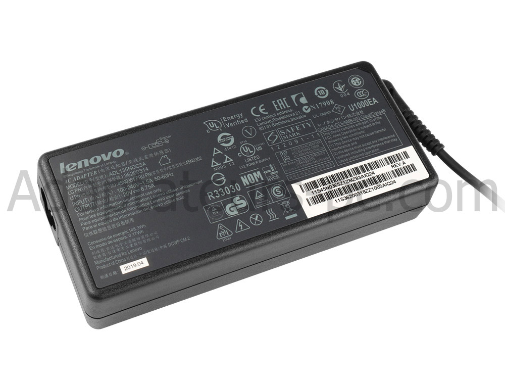 Original 135W Lenovo ThinkPad X1 Extreme 2nd Gen 20QV00BXGB AC Adaptateur Chargeur