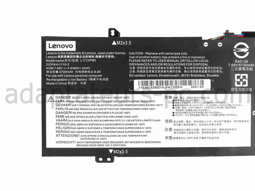 Original Batterie Lenovo Yoga 530-14IKB 81EK 5928mAh 45Wh