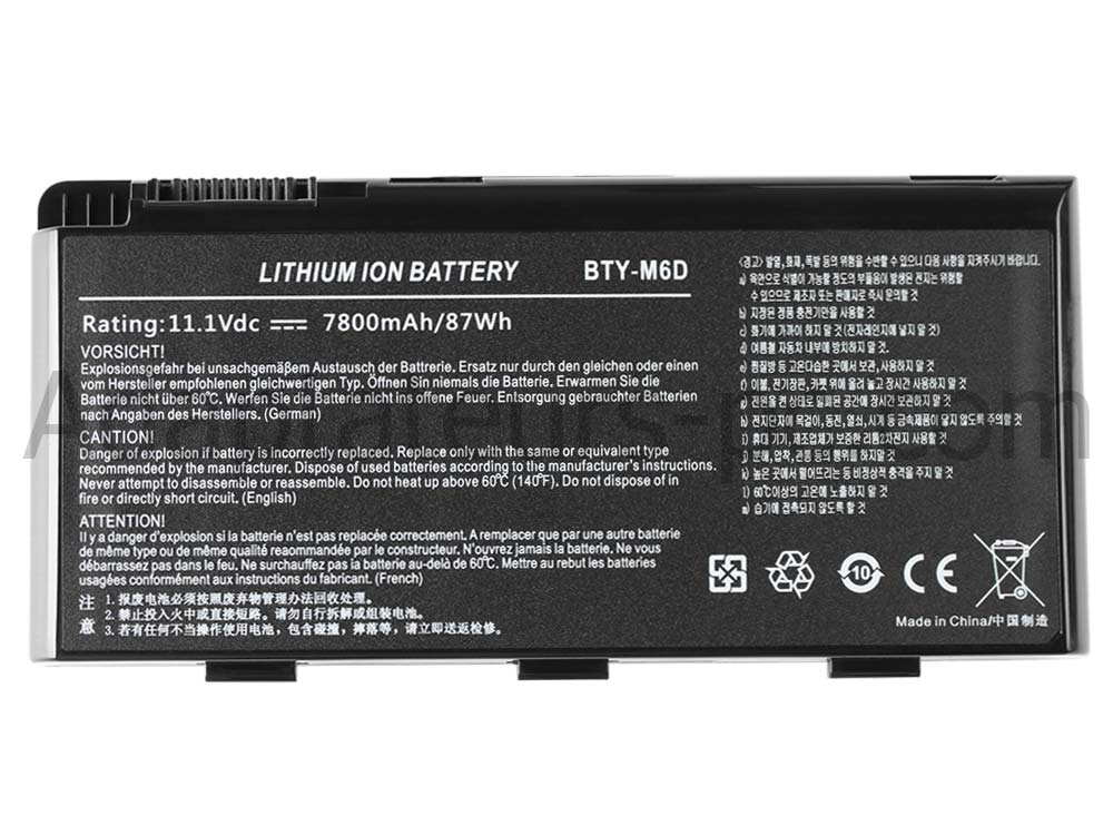 7800mAh Batterie pour MSI 0NE-220US 0NE 206CN