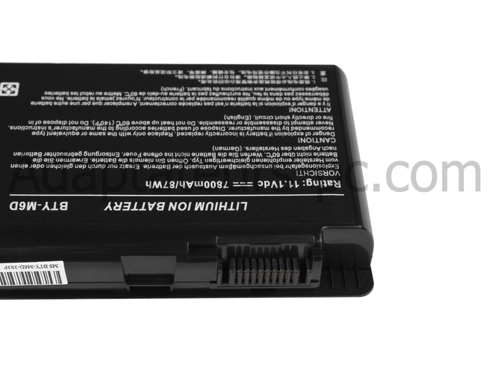 7800mAh Batterie pour MSI 0NE-220US 0NE 206CN