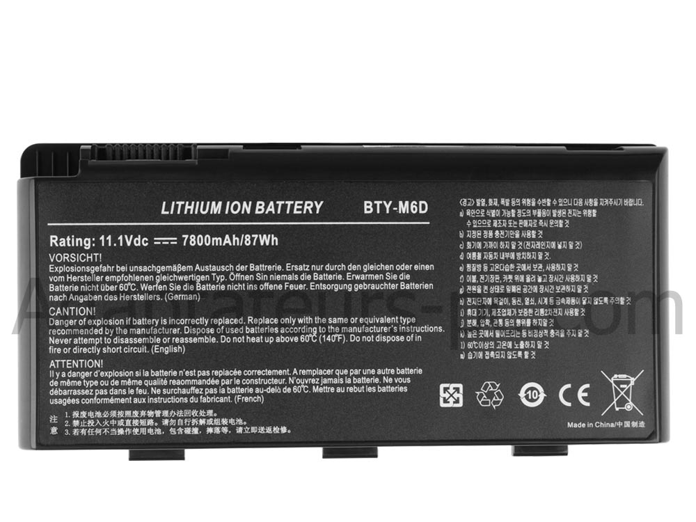 3800mAh Batterie pour MSI GS60