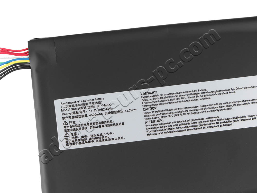 Batterie MSI Bravo 17 A4DDR-026XFR 4600mAh 52.4Wh