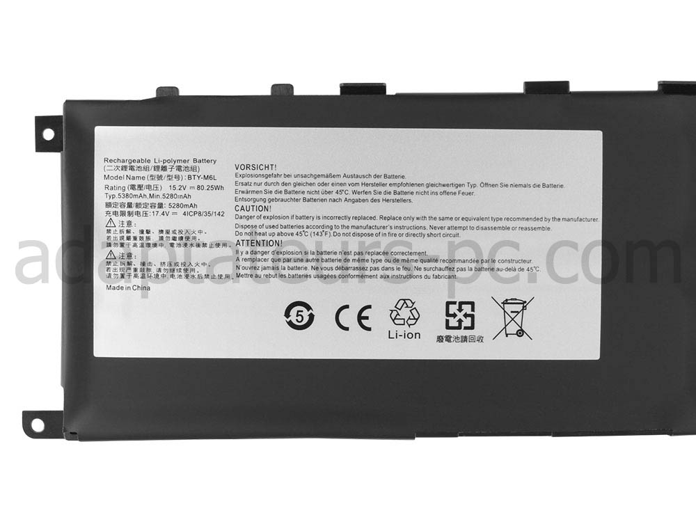 Batterie MSI Creator 17 A10SF A10SGS 5380mAh