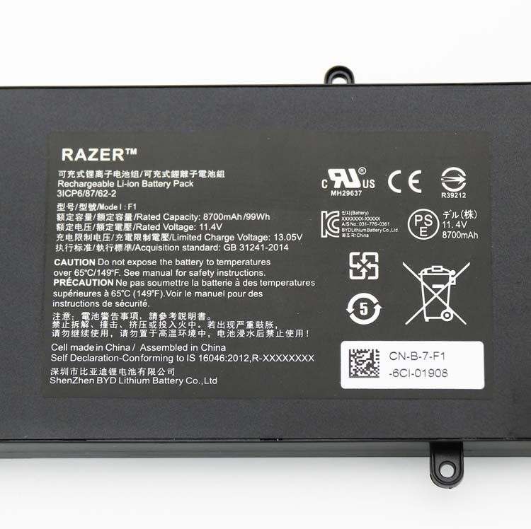 Original Batterie Razer 3ICP6/87/62-2 8700mAh 99Wh