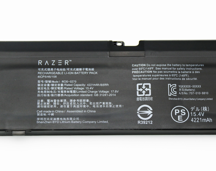 Original Batterie Razer 4ICP5/46/108 4221mAh 65Wh