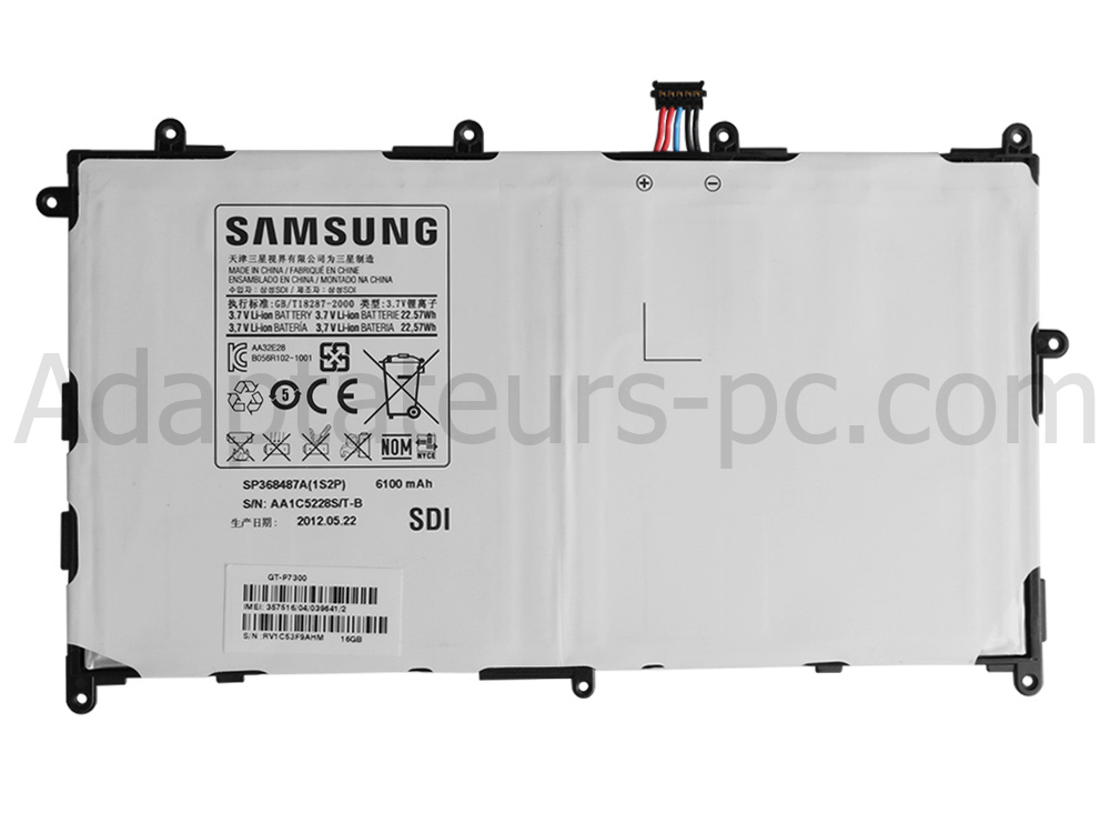 6100mAh Batterie Original pour Samsung SP368487A Galaxy Tab 8.9 LTE AT&T